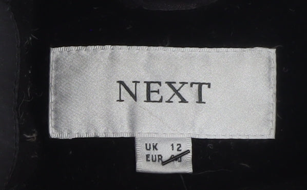 Next Womens Black Quilted Mid-Length Jacket Size 12