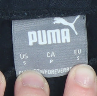 Puma Men's Black Jogger Sweatpants Size S Elastic Waist Fleece