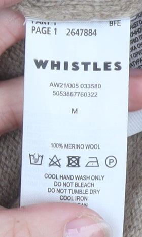Whistles Women Beige Wool Collared Jumper Dress M