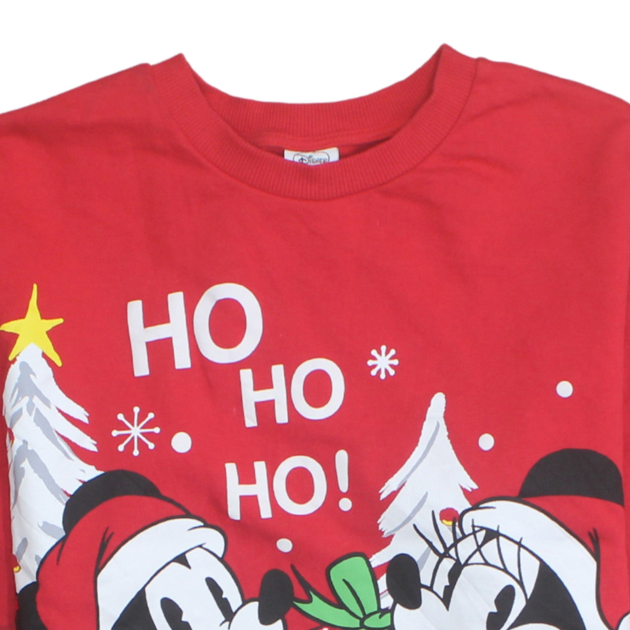 Disney at George Red Christmas Sweatshirt Women M Sequin Mickey Minnie