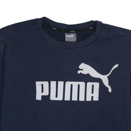 Puma Men's Blue Crew Neck Logo Pullover Sweatshirt Size M