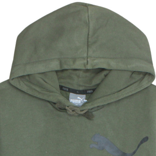 Puma Men's Green Pullover Hoodie Small Logo Fleece Sweatshirt