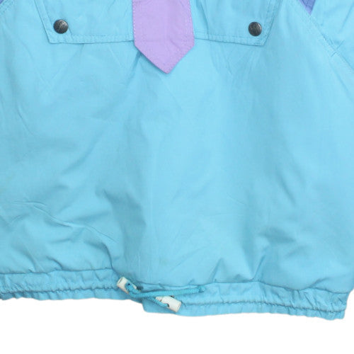 Fusalp Women Blue Retro Ski Jacket Size 14 Hooded Waterproof