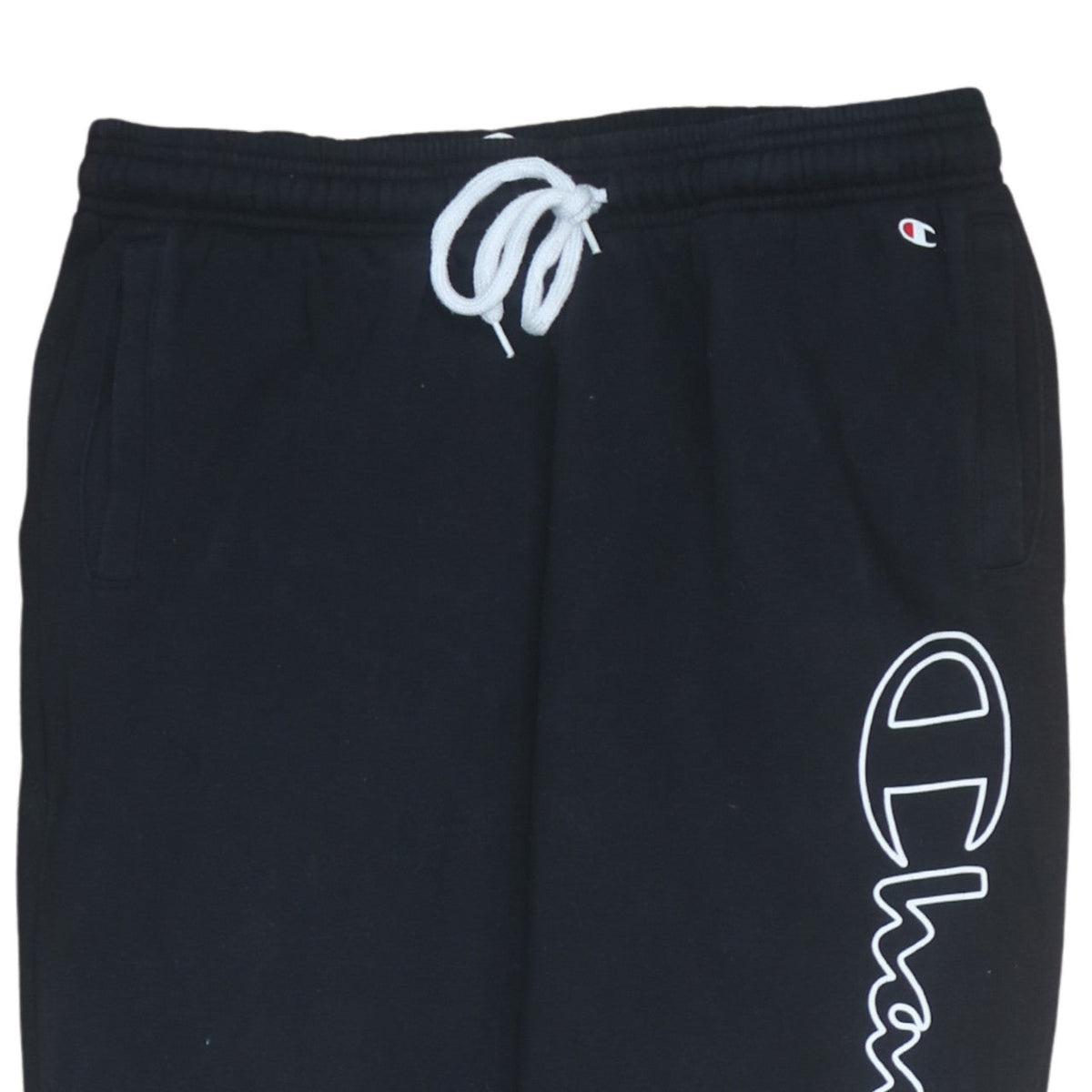 Champion Men's Black Jogger Trousers L Logo Cuffed Sweatpants