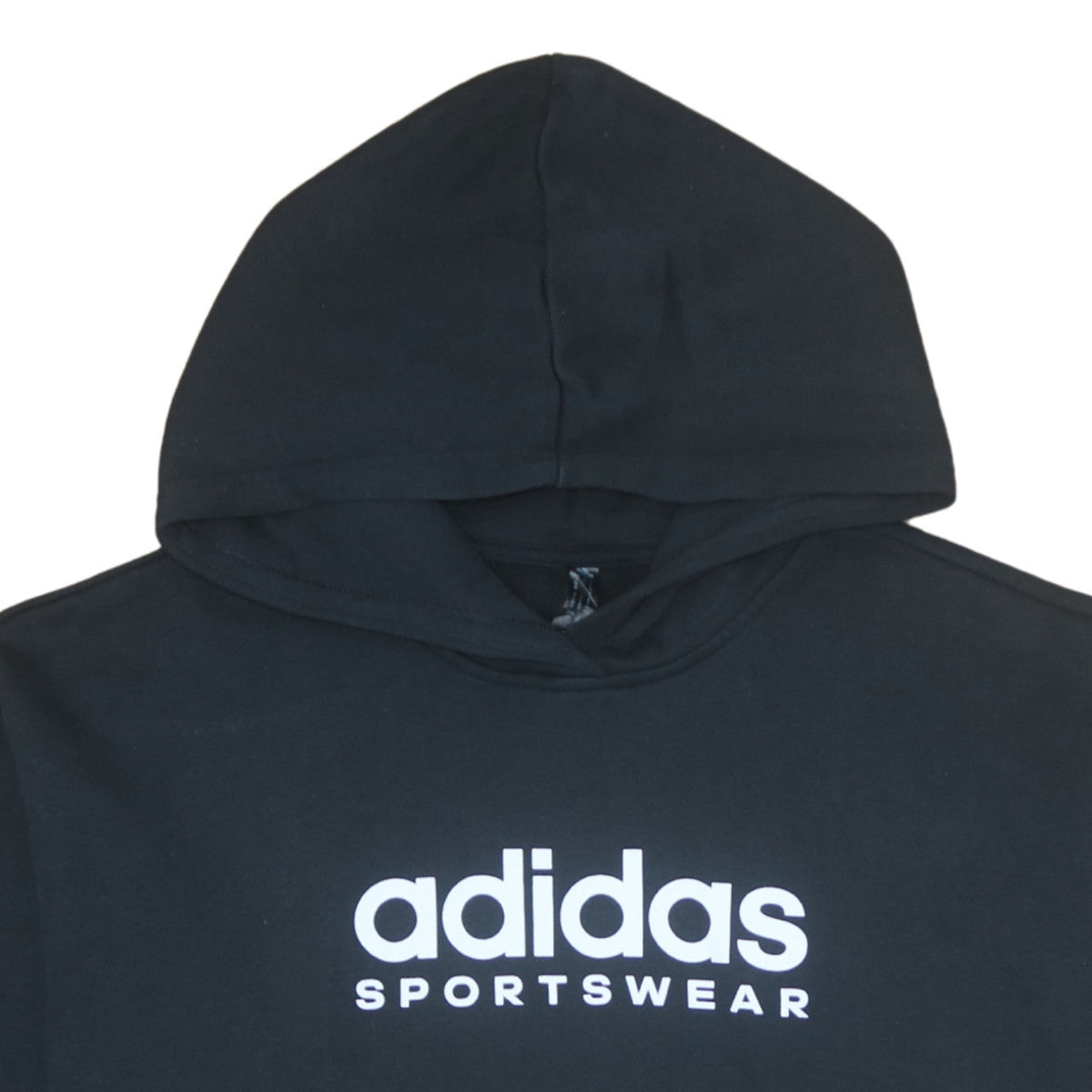 Adidas Women Black Pullover Hoodie Large Sportswear Logo Cotton Blend
