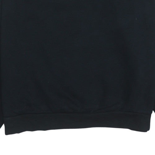 Adidas Women Black Crew Neck Pullover Sweatshirt L with Stripes