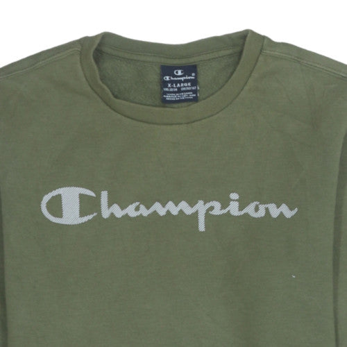 Champion Boys Khaki Green XL 13-14 Years Crew Neck Sweatshirt