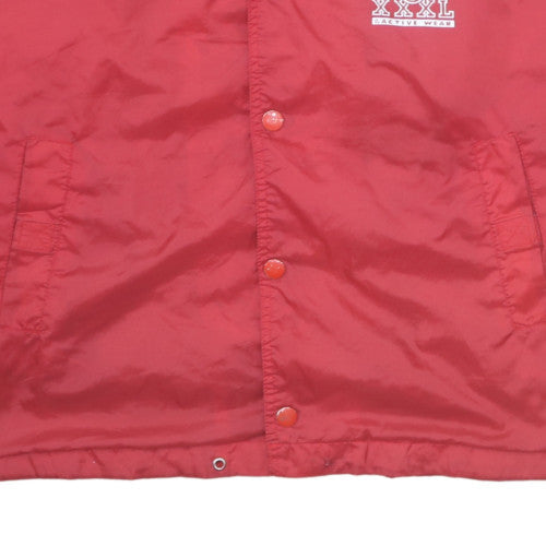 Concept Clean Red Hooded Windbreaker Jacket Women 2XL