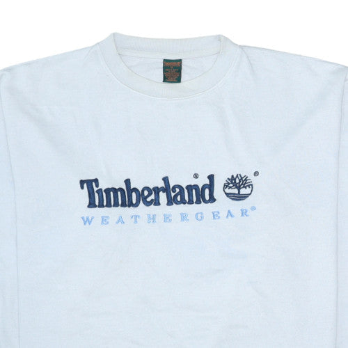 Timberland Mens White Crew Neck Embroidered Sweatshirt M