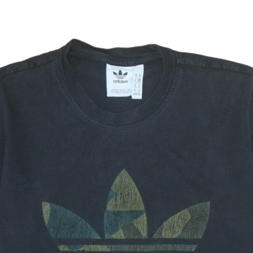 Adidas Men's Black Trefoil Logo Graphic Cotton T-Shirt M