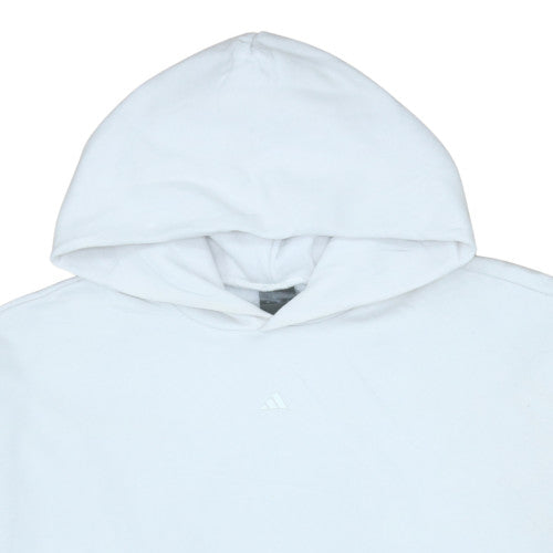 Adidas Men's White Pullover Hoodie M Basketball Fleece Sweatshirt