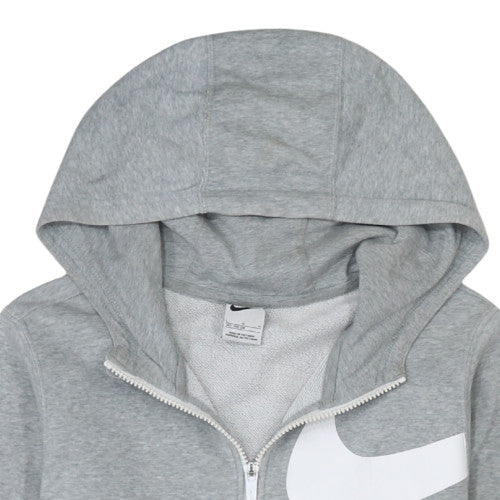 Nike Boys Grey Full Zip Hoodie Size L 147-158cm Fleece Sweatshirt