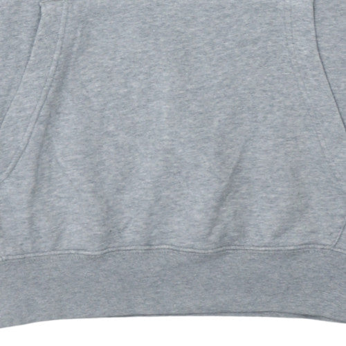 Nike Men's Grey Pullover Hoodie Small Cotton Logo Casual Sweatshirt