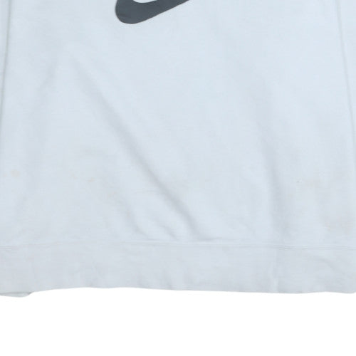 Nike Men's White XL Pullover Sweatshirt Crew Neck Graphic Logo