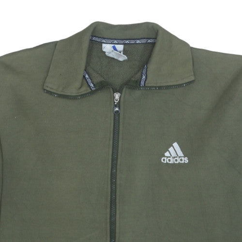 Adidas Men's Green Full Zip Track Jacket Size M Fleece Lined