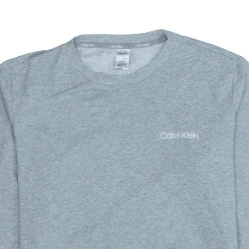 Calvin Klein Women Grey Long Sleeve Pyjama Top M Fleece Sleepwear