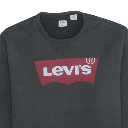 Levi's Men's Black Graphic Logo Crew Neck Sweatshirt Size M