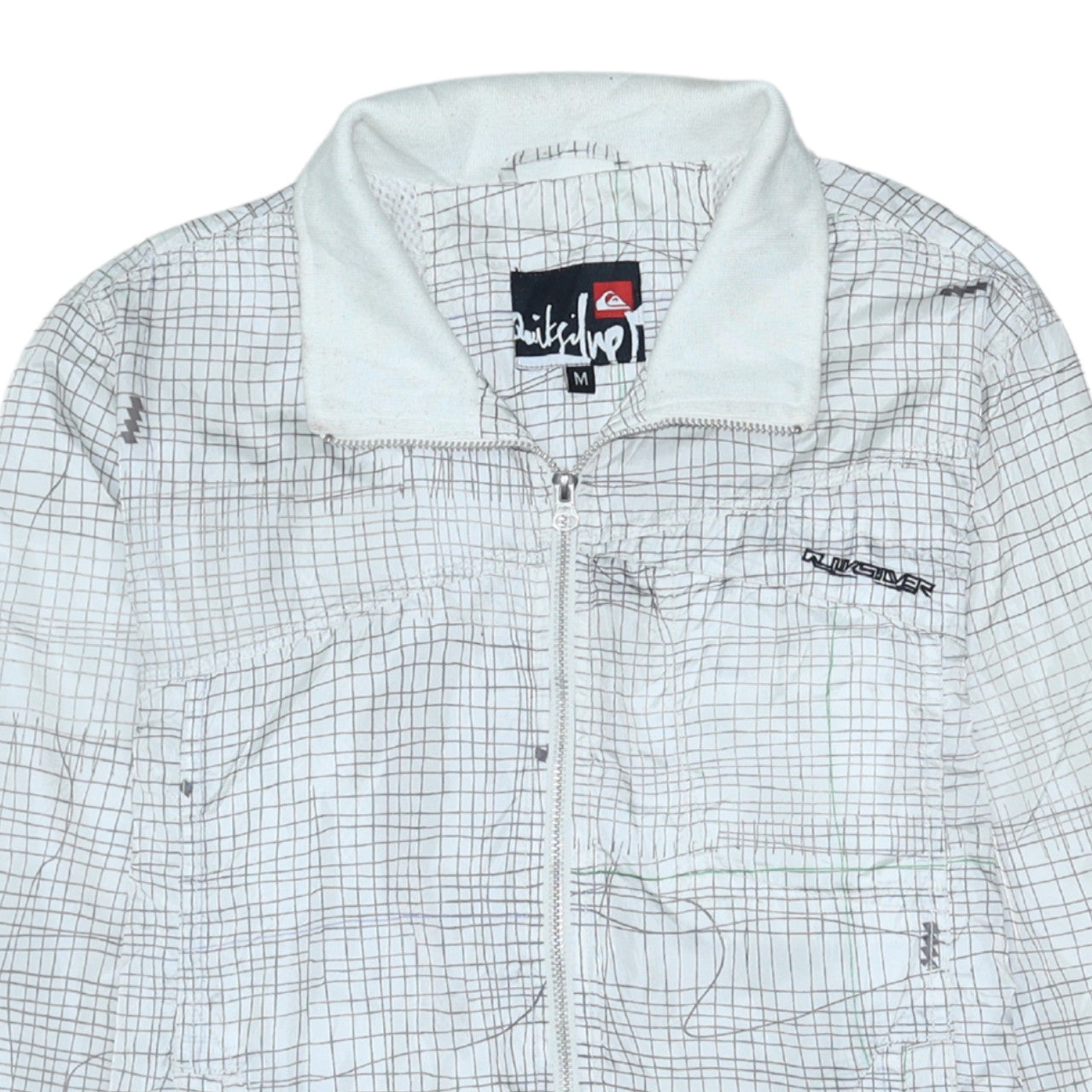 Quiksilver Mens White Geometric Track Jacket Size M Lightweight