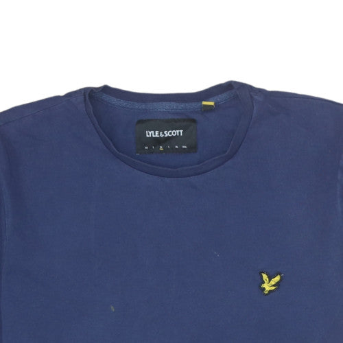 Lyle & Scott Men's Blue Cotton Crew Neck Short Sleeve T-Shirt Size M