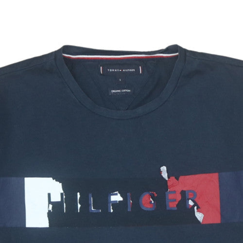 Tommy Hilfiger Men's Navy Blue Small Cotton Graphic T-Shirt