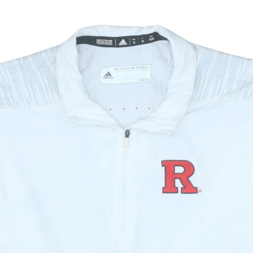 Adidas Men's White XL 1/2 Zip Mock Neck Sports Sweatshirt