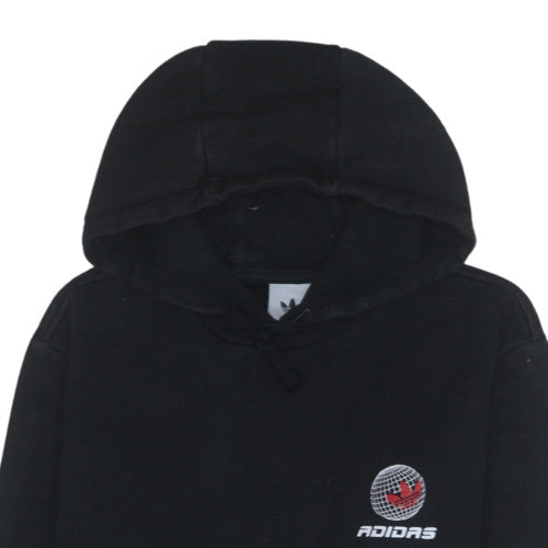 Adidas Mens Black Pullover Hoodie M Graphic Logo Sportswear