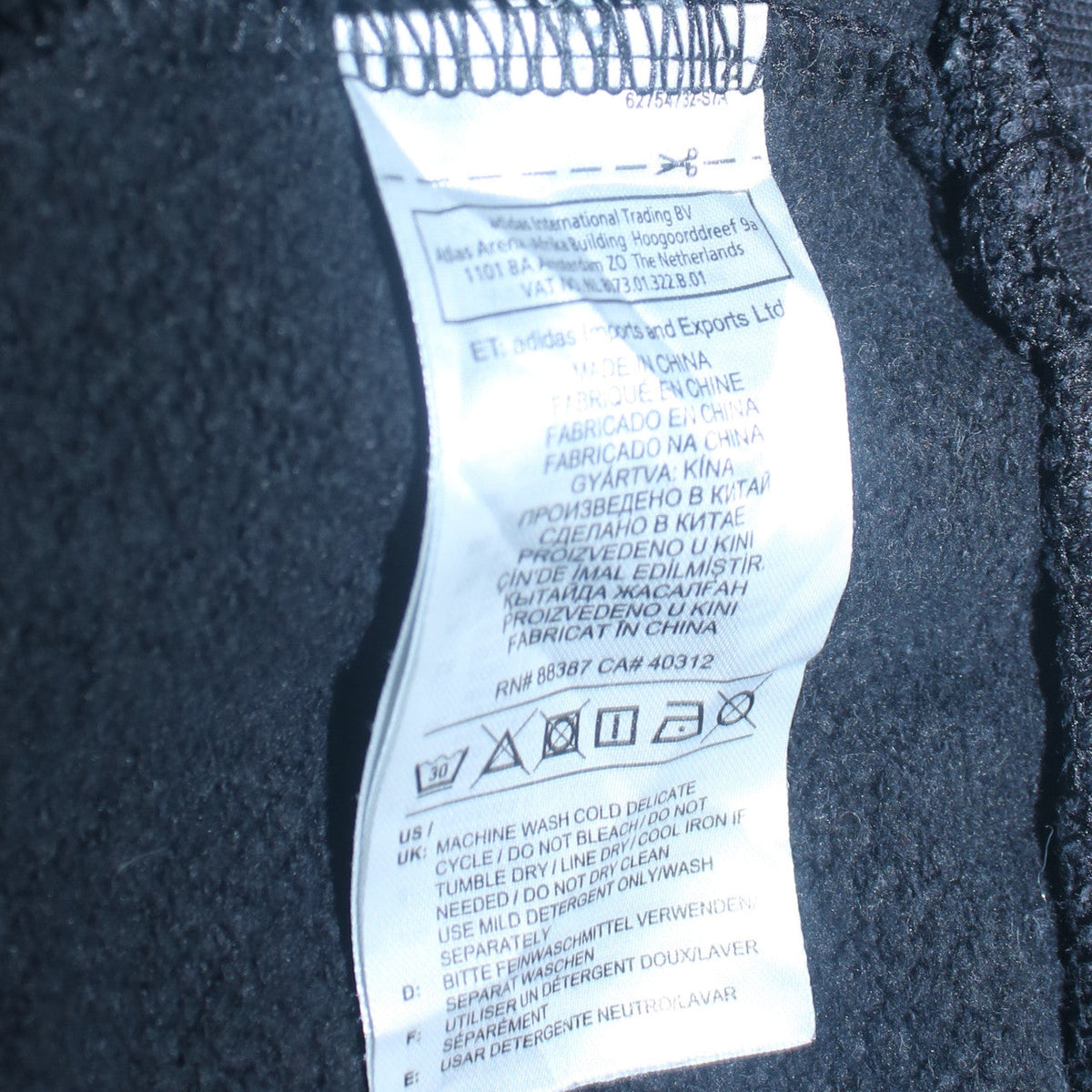Adidas Mens Black Pullover Hoodie Medium Regular Fit Fleece