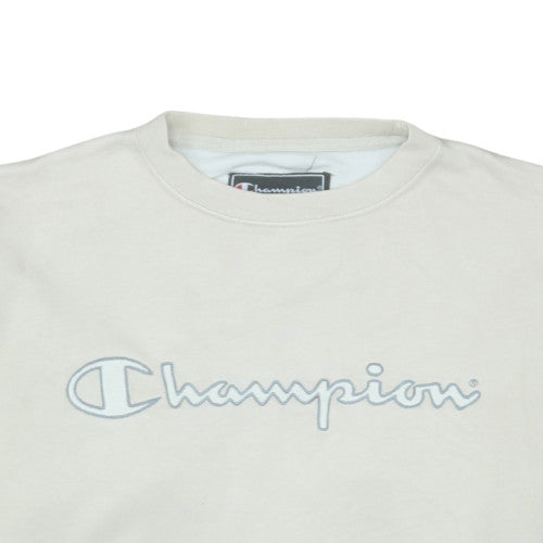 Champion Men's Beige Embroidered Pullover Sweatshirt Size S