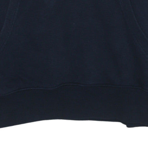 Quiksilver Men Blue Pullover Hoodie XS Regular Fit Logo Design