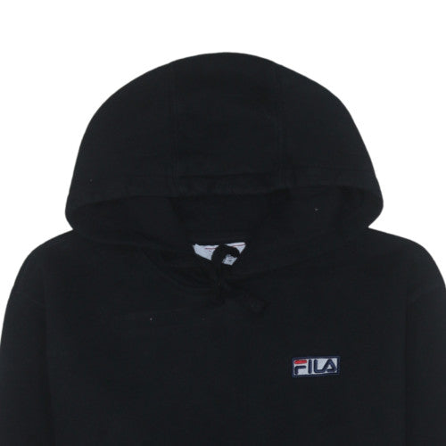 Fila Men’s Black Pullover Hoodie Size M Regular Fit Fleece Sweatshirt
