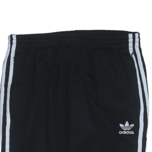 adidas Men's Black Track Pants M Elastic Waist Tapered Fit