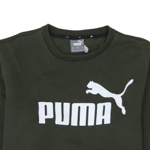 Puma Men's Green Pullover Crew Neck Logo Sweatshirt Size M