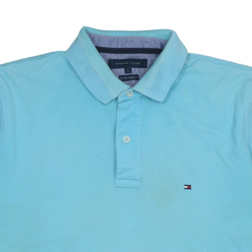 Tommy Hilfiger Men's Blue L Cotton Polo Shirt Classic Casual