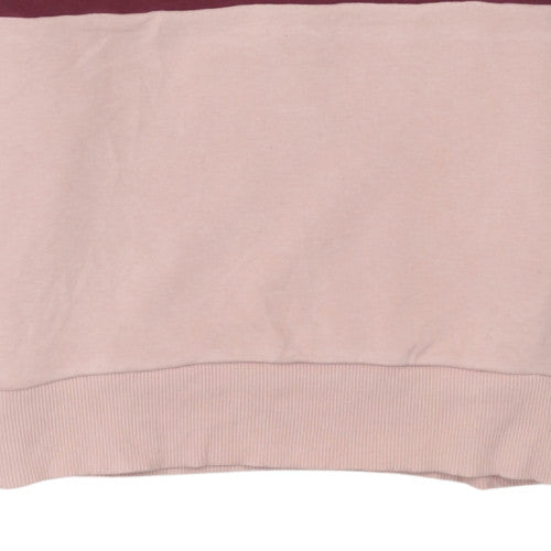 Fila Womens Colourblock Hoodie Burgundy Pink XS Pullover Cotton Blend