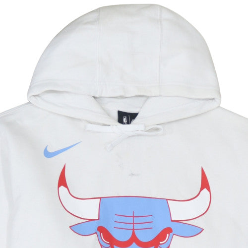 Nike Mens White XL Pullover Hoodie Bulls Logo Basketball Style
