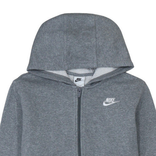 Nike Boys Grey Full Zip Fleece Hoodie L Regular Fit
