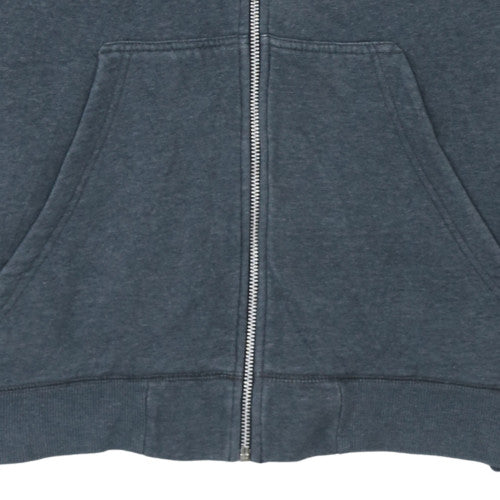 Adidas Mens Grey Full Zip Hoodie L Cotton Blend Casual Sweatshirt