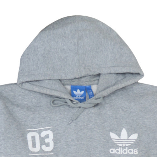 Adidas Mens Grey Red Blue Pullover Hoodie Size L Sports Fleece