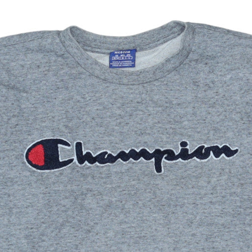 Champion Men's Grey Medium Pullover Sweatshirt Embroidered Logo
