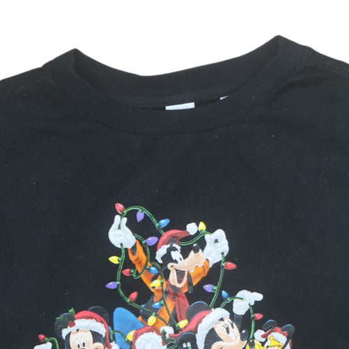 Disney Next Black Christmas Sweatshirt Women’s L Mickey Crew Neck