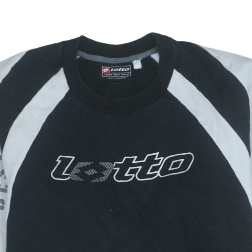 Lotto Men's Black Pullover Sweatshirt L Sports Crew Neck Fleece