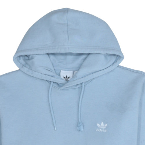 Adidas Mens Blue Pullover Hoodie Size L Regular Fit Fleece Sweatshirt