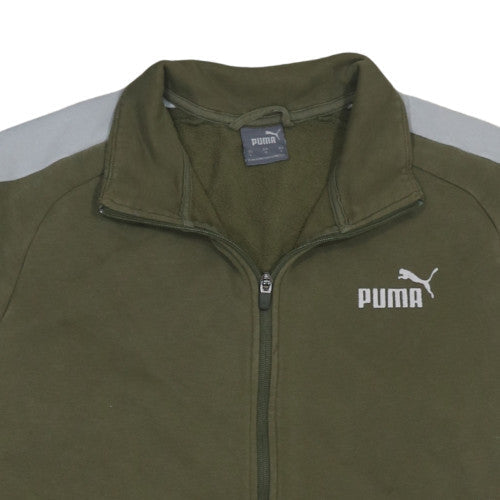 Puma Men’s Green Full Zip Sweatshirt Size L Regular Fit
