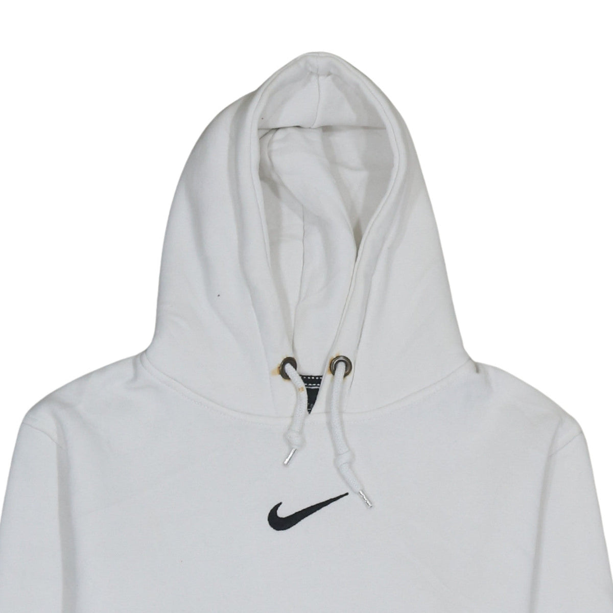 Nike Men's White Pullover Hoodie M Sports Logo Fleece Sweatshirt