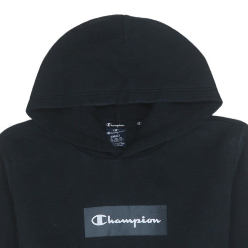 Champion Men's Black Pullover Hoodie Small Fleece Logo Sweatshirt