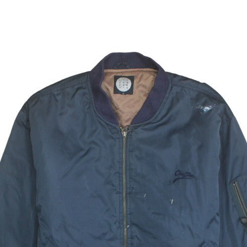 Overtime Men's Blue Bomber Jacket Size M Regular Fit Winter Style