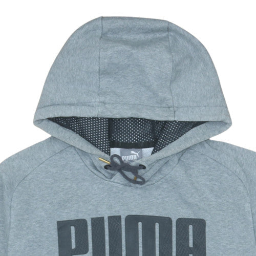 Puma Men's Grey Pullover Hoodie Medium Sports Fleece Sweatshirt