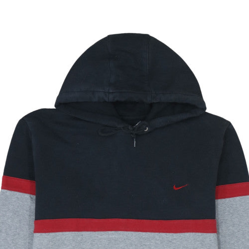 Nike Men's Grey & Navy Pullover Hoodie L Athletic Fit