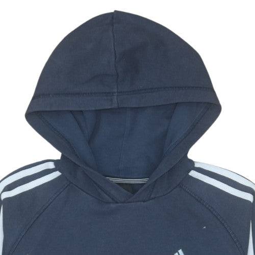 Adidas Girls Blue Pullover Hoodie 11-12 Years Logo Sports Fleece