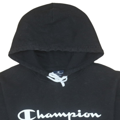 Champion Men's Black Pullover Hoodie Small Cotton Logo Sportswear
